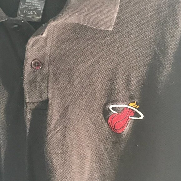 Adidas Vintage NBA Miami Heat Polo Button Up Short Sleeve Tee - Picture 6 of 8